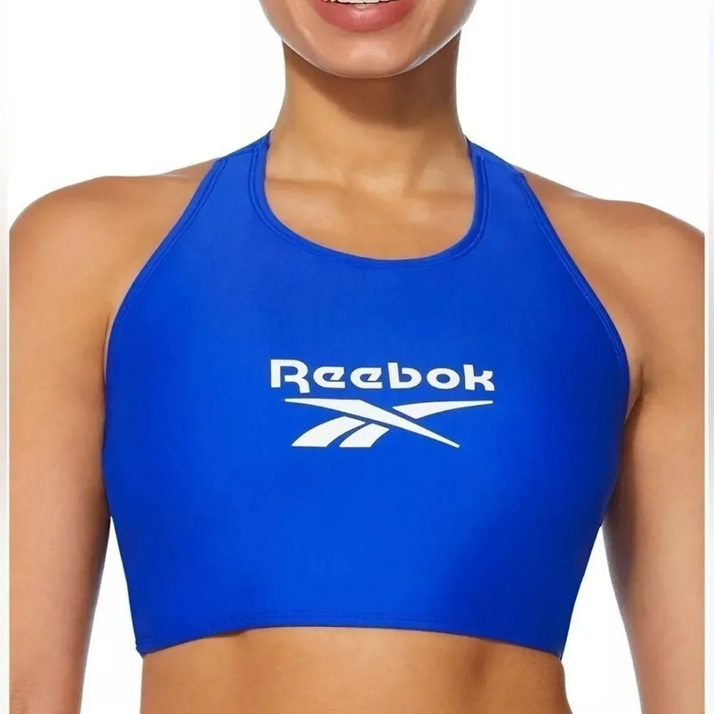 REEBOK Women's High-Neck T-Back Bikini Top, swim top